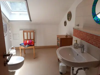 Ein Badezimmer in der Unterkunft Ferienwohnungen Antonsruh im Kirnitzschtal