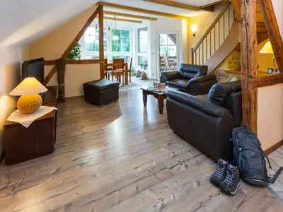 Ein Sitzbereich in der Unterkunft Appartement`s - HAUS KAROLA