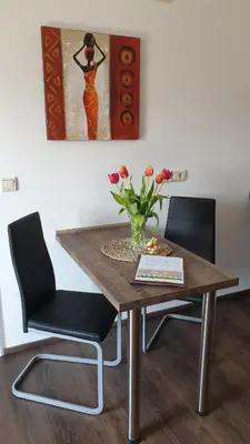 Ein Sitzbereich in der Unterkunft SeenSucht & Urlaubsträume, Ferienwohnung 