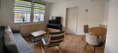 TV/Unterhaltungsangebot in der Unterkunft Monteur Ferienwohnungen OT Kleinwaltersdorf mit Außensitzecke und Grill