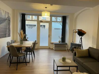 Ein Sitzbereich in der Unterkunft Apartment Pöppelmann