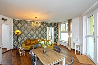 Ein Sitzbereich in der Unterkunft Dresden Bakery Appartement