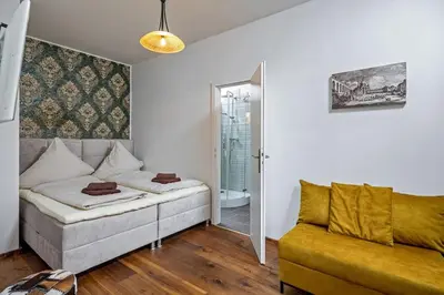 Ein Sitzbereich in der Unterkunft Dresden Bakery Appartement