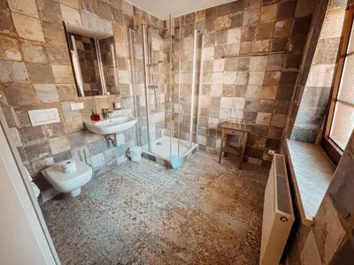 Ein Badezimmer in der Unterkunft Pension Zum Erzgebirge