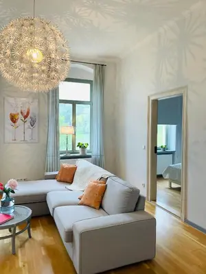 Ein Sitzbereich in der Unterkunft Ferienwohnung im Gästehaus