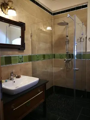 Ein Badezimmer in der Unterkunft Ferien in der alten Scheune