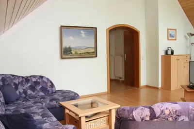 Ein Sitzbereich in der Unterkunft Ferienwohnung Elbgarten