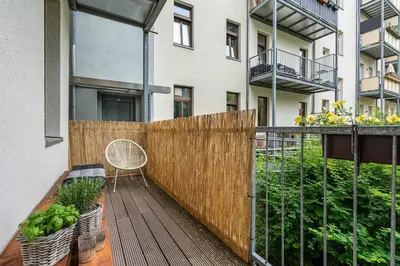 Ein Balkon oder eine Terrasse in der Unterkunft Zentrumsnahe Wohnung