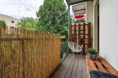 Ein Balkon oder eine Terrasse in der Unterkunft Zentrumsnahe Wohnung