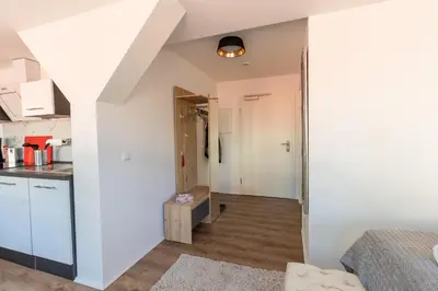 Küche/Küchenzeile in der Unterkunft Daniels Apartment an der Schloßbrücke
