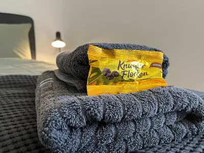Ein Bett oder Betten in einem Zimmer der Unterkunft Wohnperle*ElbOase*einzigartig*hochwertig*ruhig