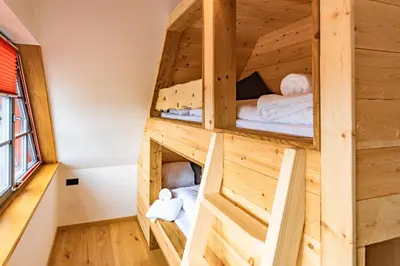 Ein Bett oder Betten in einem Zimmer der Unterkunft Chalet Zugspitze