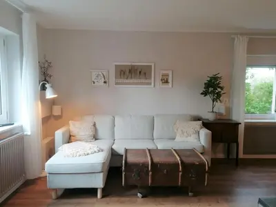 Ein Sitzbereich in der Unterkunft Haus Sandstein Glück Biedermann