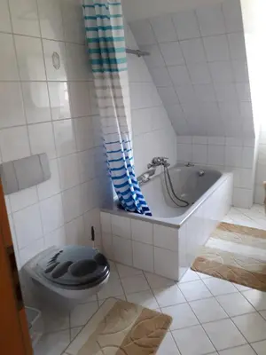 Ein Badezimmer in der Unterkunft Ferinwohnung an der Promnitz Radeburg