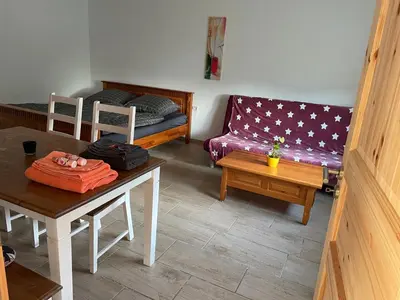 Ein Sitzbereich in der Unterkunft W Diamonds Ranch