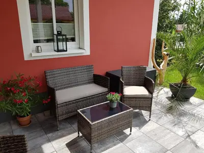 Ein Sitzbereich in der Unterkunft NEU! Ferienwohnung Witaj