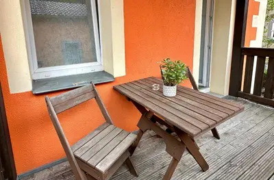 Ein Balkon oder eine Terrasse in der Unterkunft Griechischer Palast