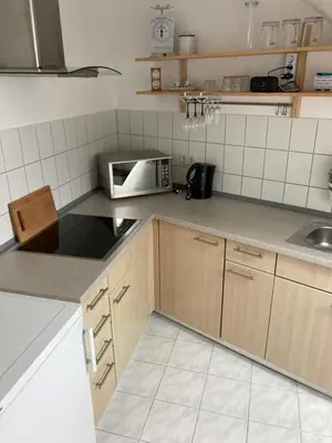 Küche/Küchenzeile in der Unterkunft Ferienwohnung Teichblick -Balkon-