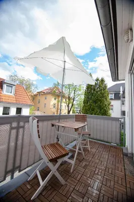 Ein Balkon oder eine Terrasse in der Unterkunft Stephensons Stübchen *zentrumsnah*gemütlich*
